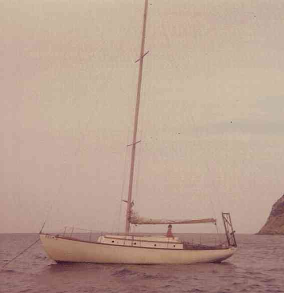 old sailboat at anchor