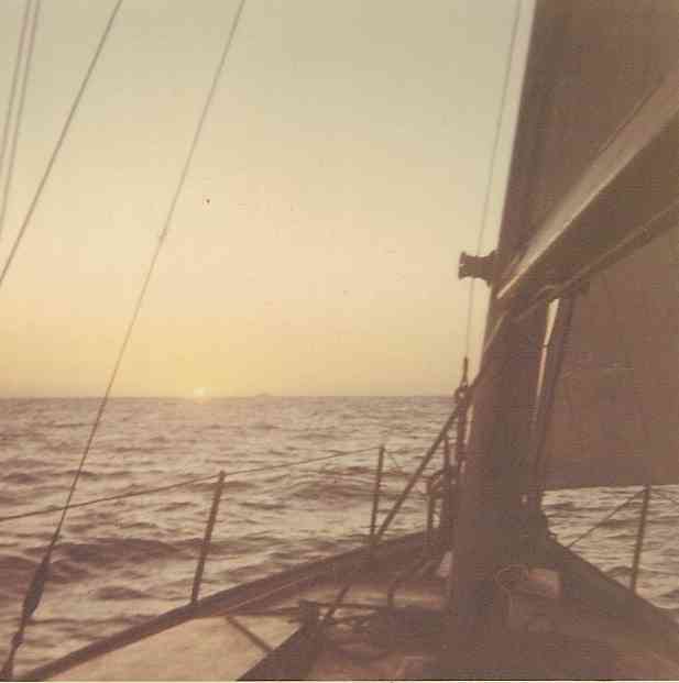 old sailboat out in ocean